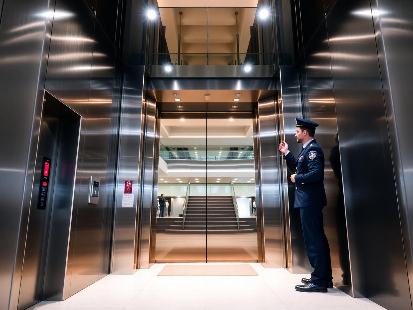 AMAT technician programming elevator cabin access control